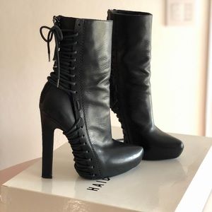 Haider Ackermann Lace Up Leather Boots Sz 39